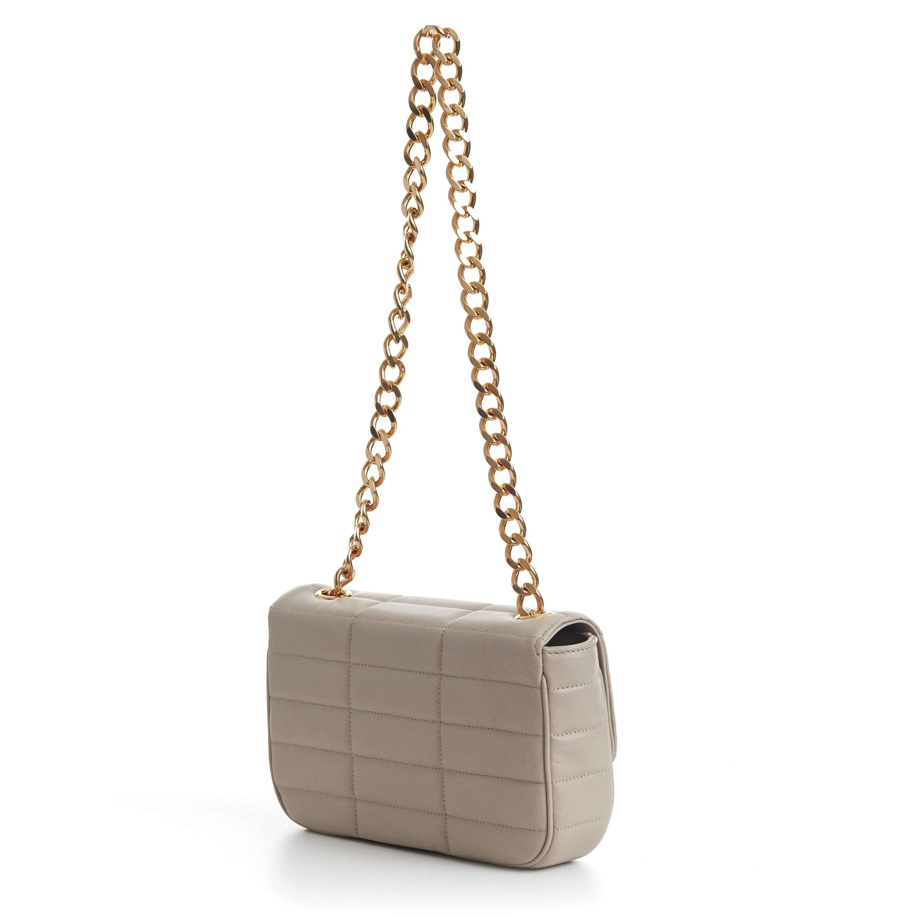 Chain Shoulder Bag Matelasse Monochrome Celine In Beige Quilted Leather