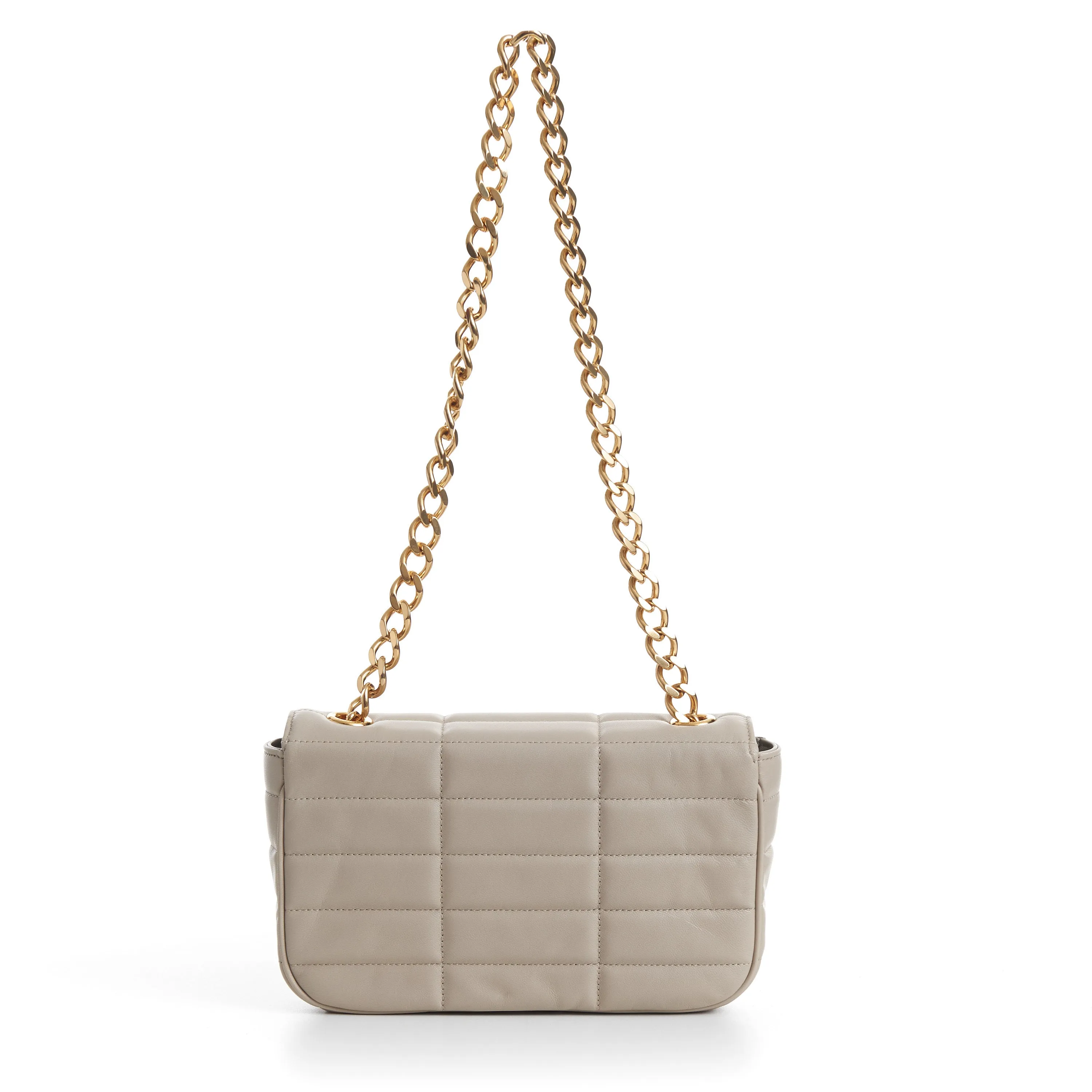 Chain Shoulder Bag Matelasse Monochrome Celine In Beige Quilted Leather