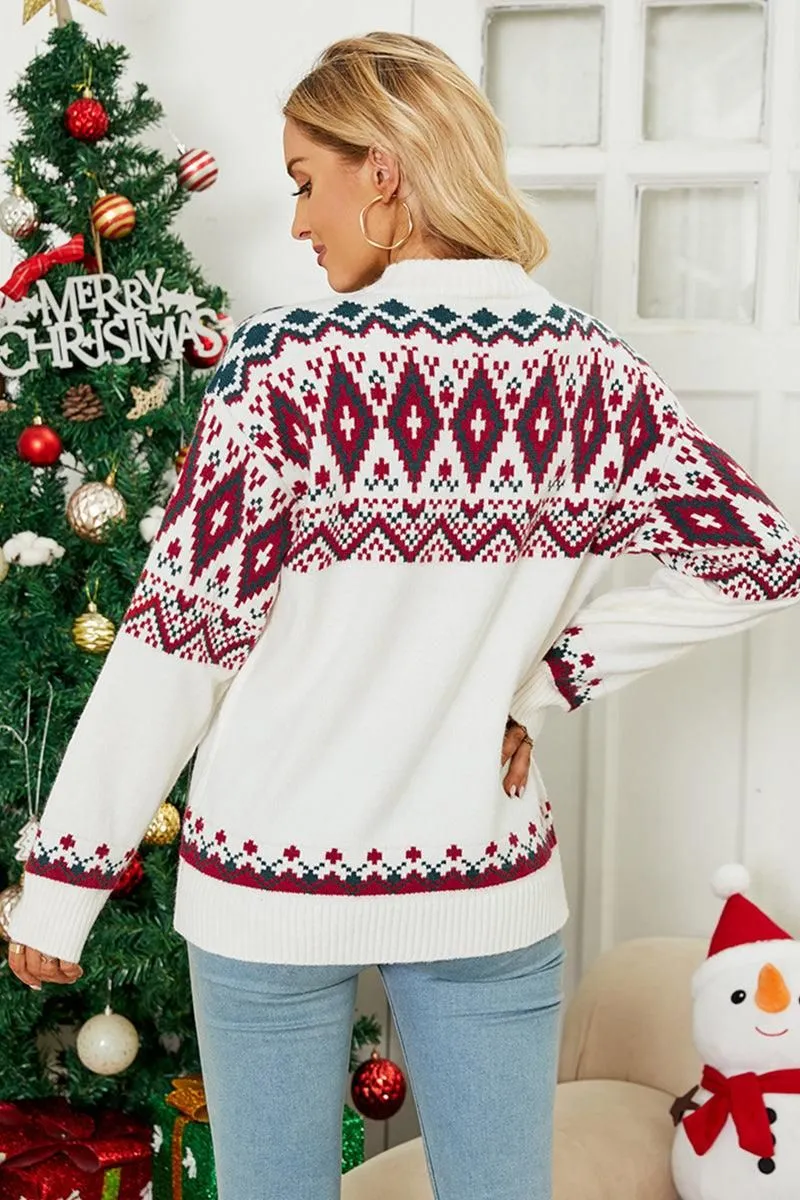 CHRISTMAS PATTERN KINTTED SWEATER TOP