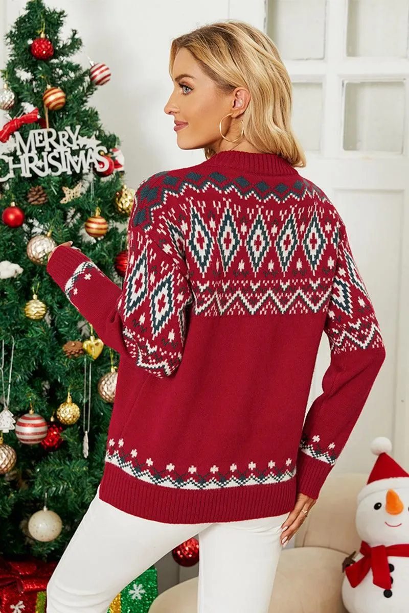 CHRISTMAS PATTERN KINTTED SWEATER TOP