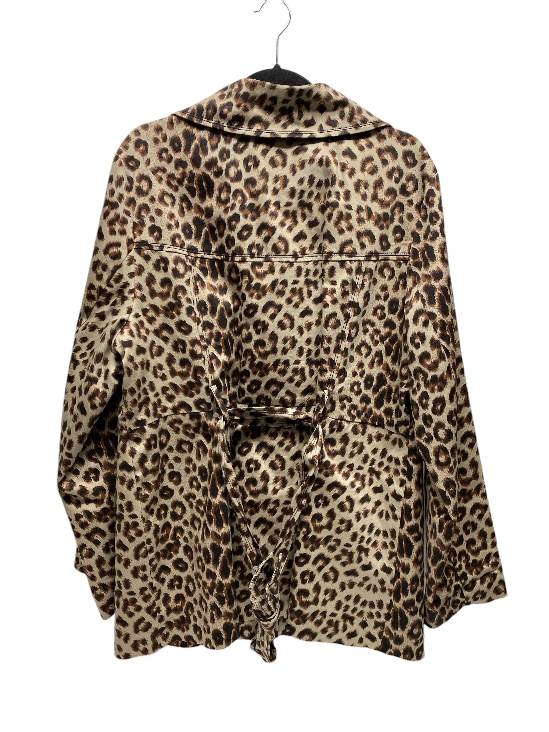 Coat Trench Coat By Cato In Animal Print, Size: 18