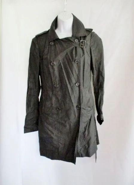 COSTUME NATIONAL ITALY TRENCH jacket coat S BLACK Belt Double Breast