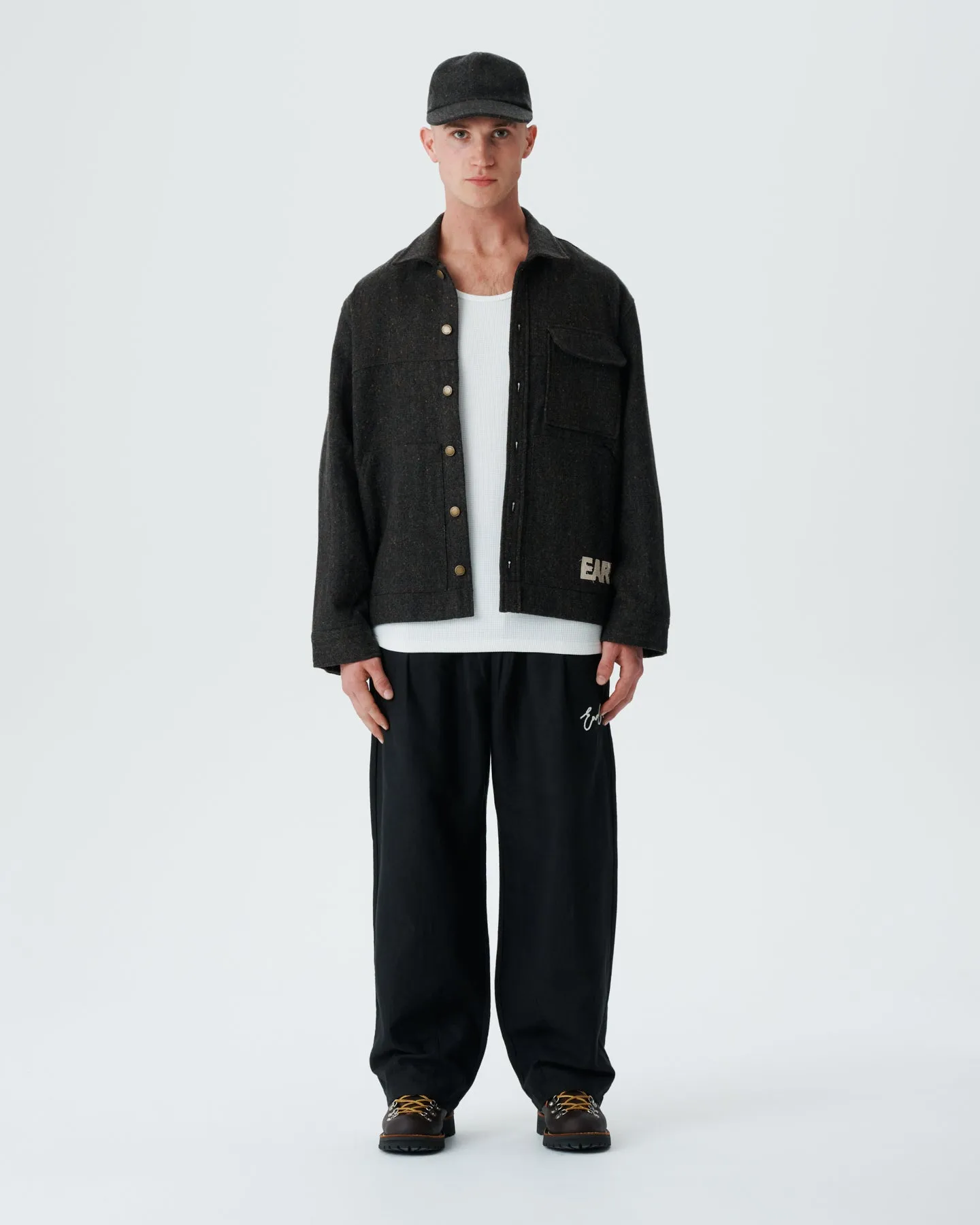 Cropped Wool Work Jacket - Jaffa