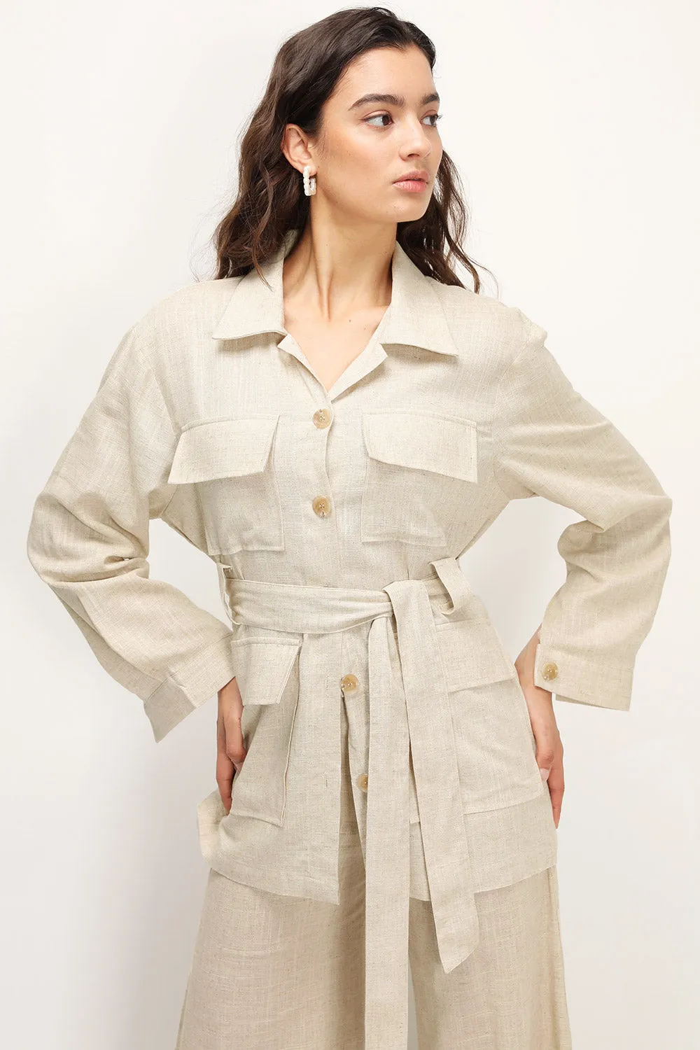 Dani Linen Safari Jacket