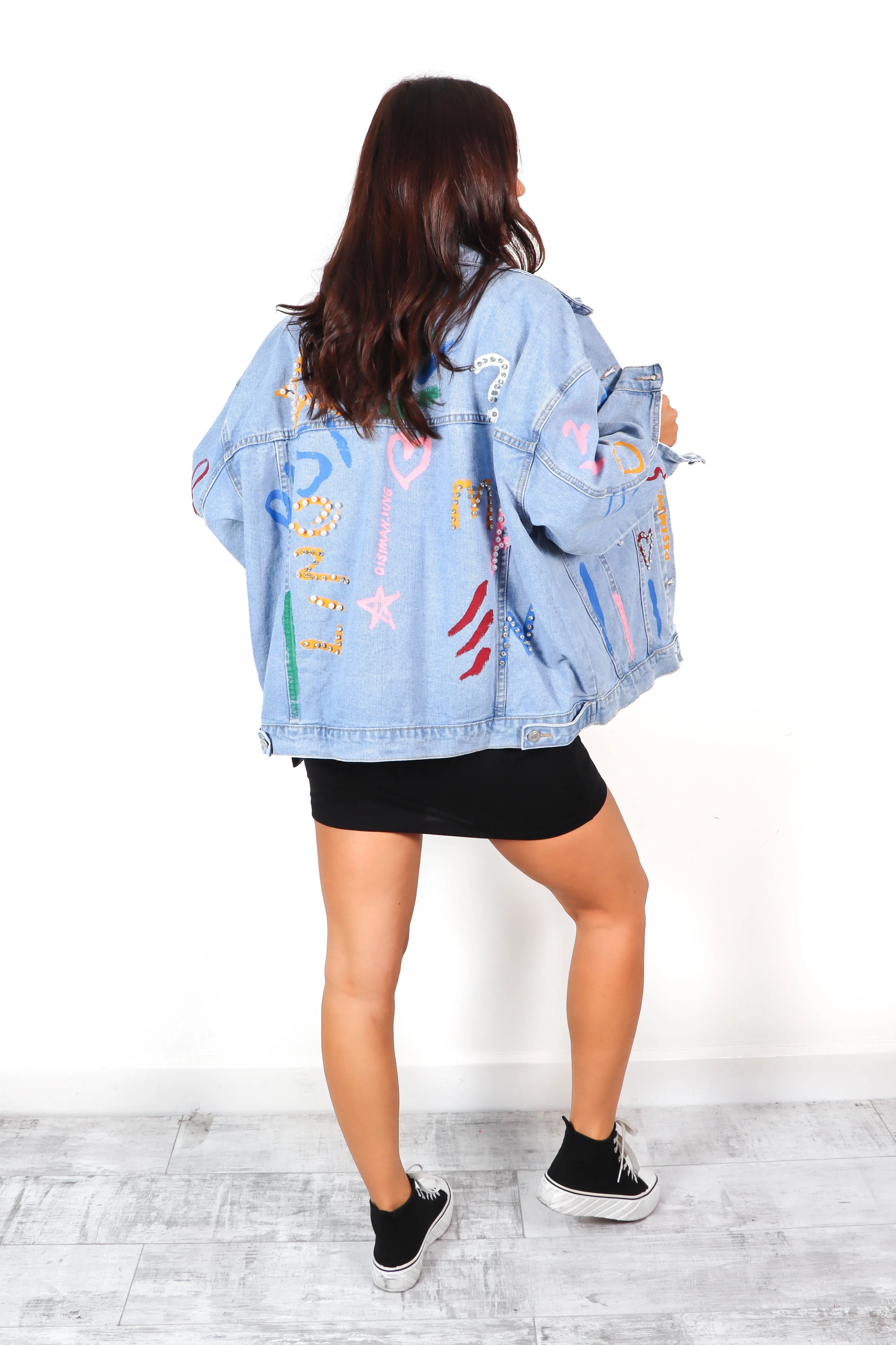 Embellish The Truth - Light Blue Embellished Denim Jacket