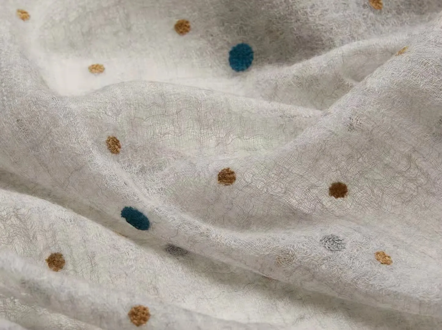 Embroidery Flower Dot Pashmina Shawl