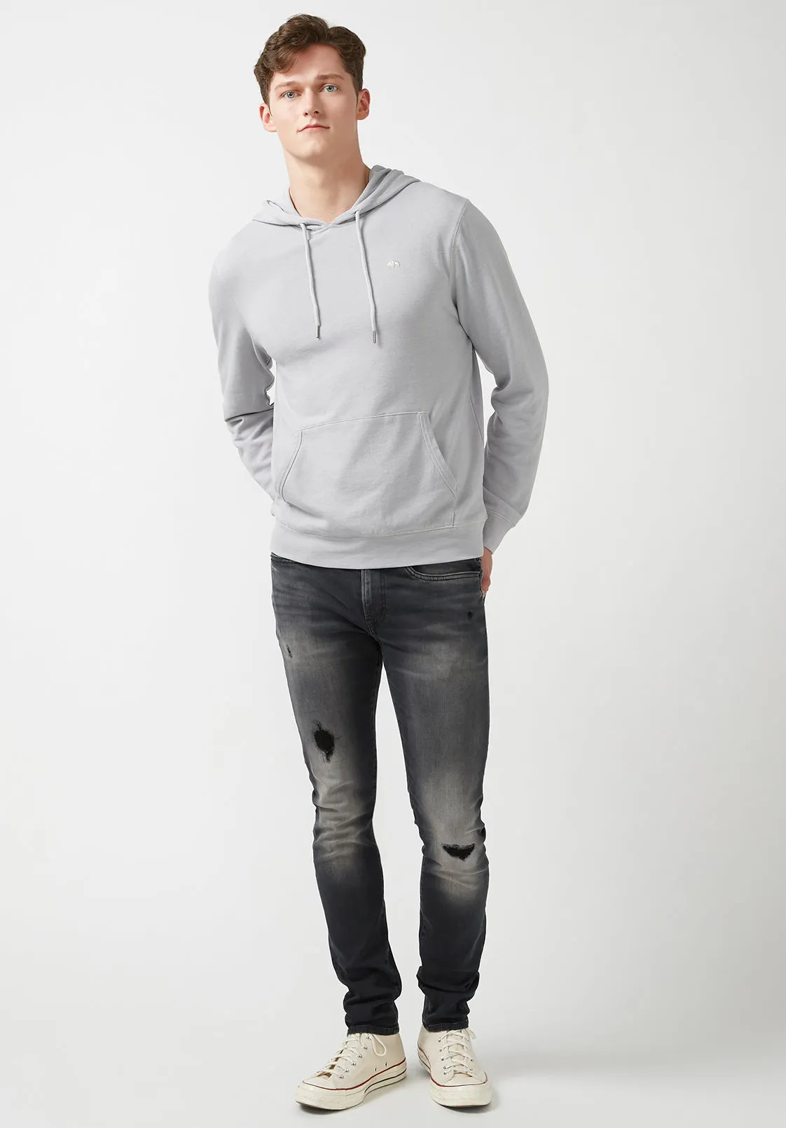 Farman Men’s Hoodie Sweatshirt in Light Grey - BM24171