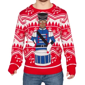 Flappy Drummer Boy Animated Ugly Christmas Sweater