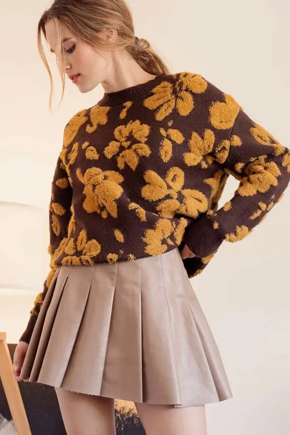 Floral Terry Sweater