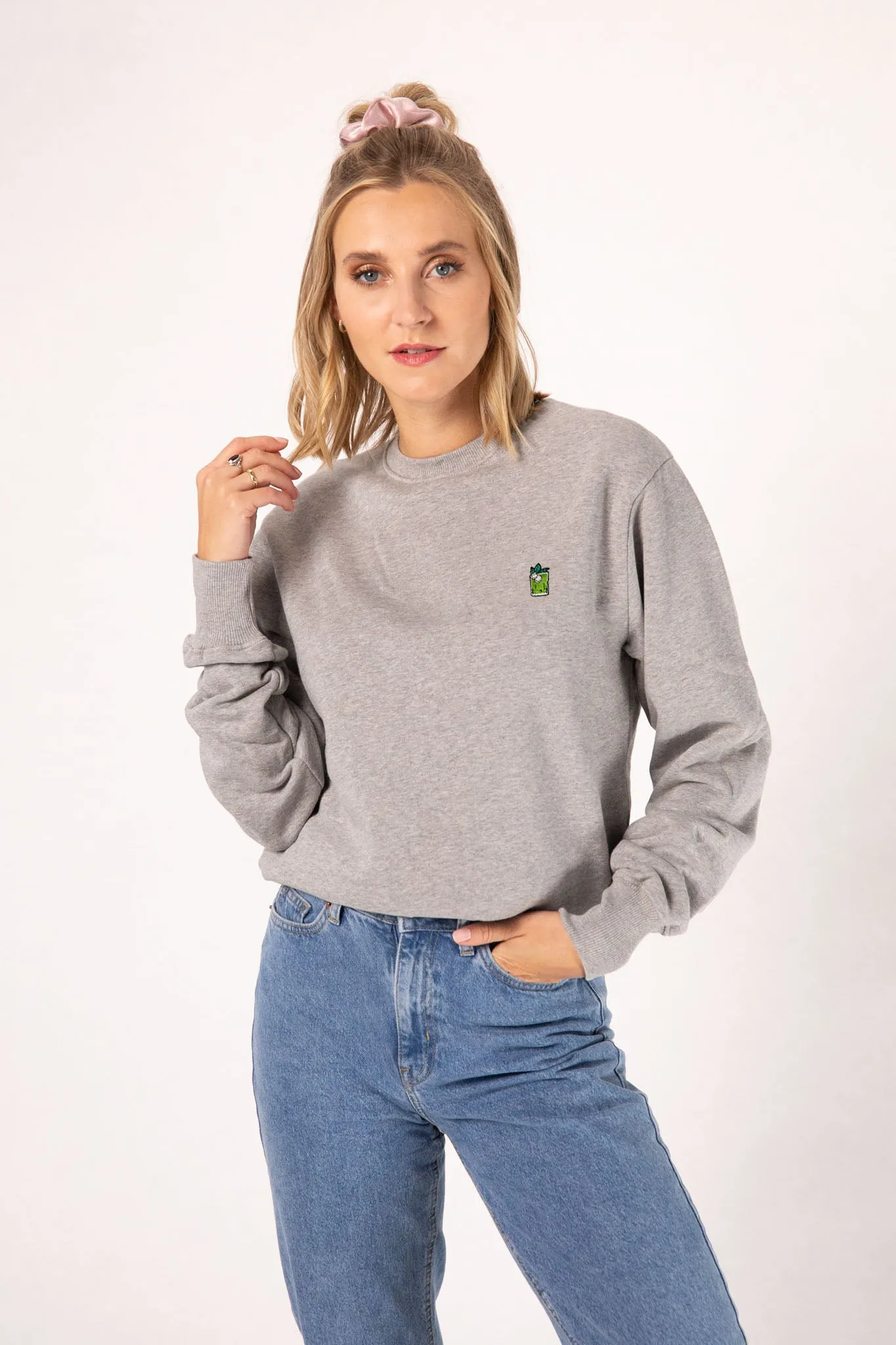 Gin Basil Smash | Bestickter Bio-Baumwoll Frauen Pullover