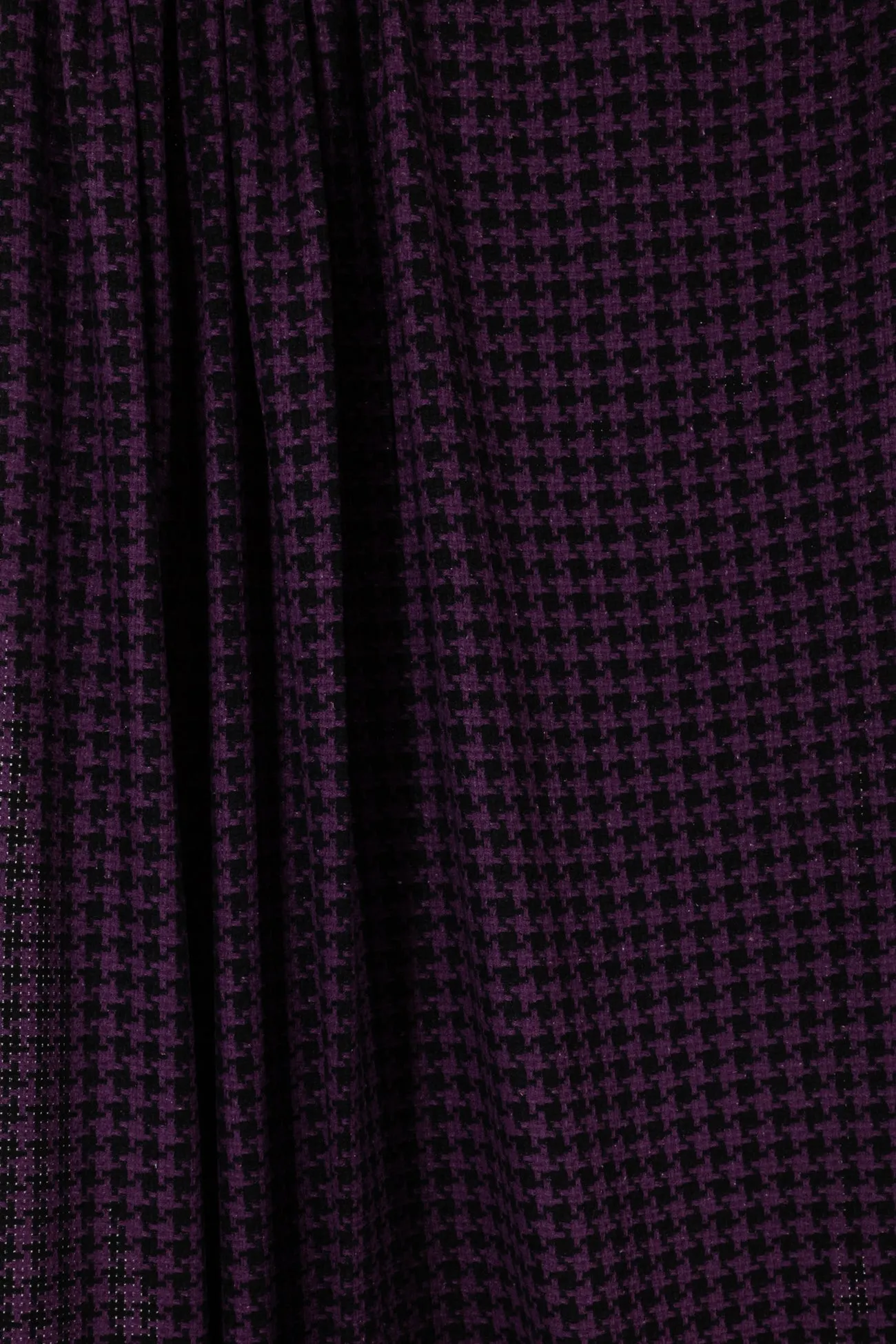 Grape Houndstooth Wool Blend Woven