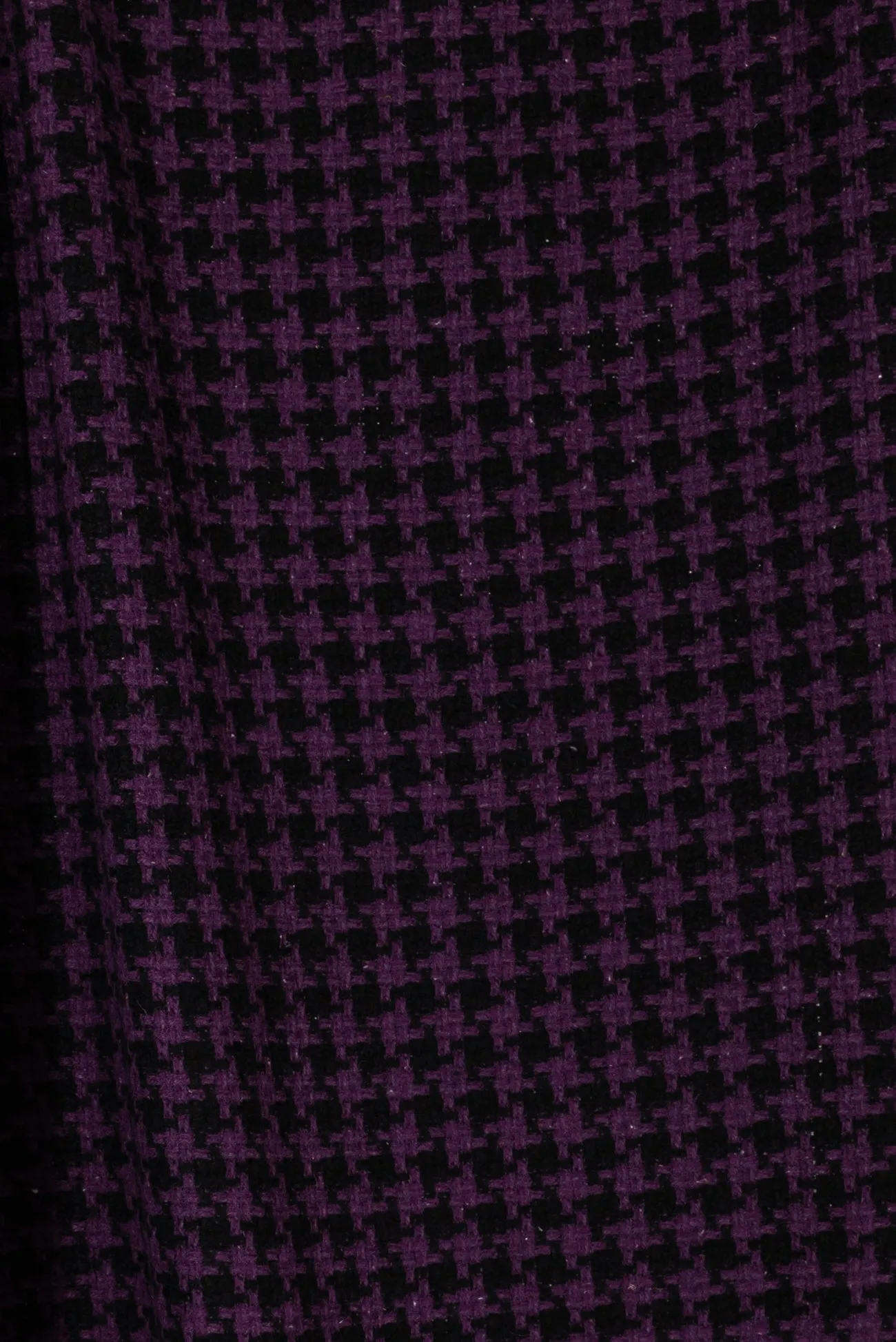 Grape Houndstooth Wool Blend Woven