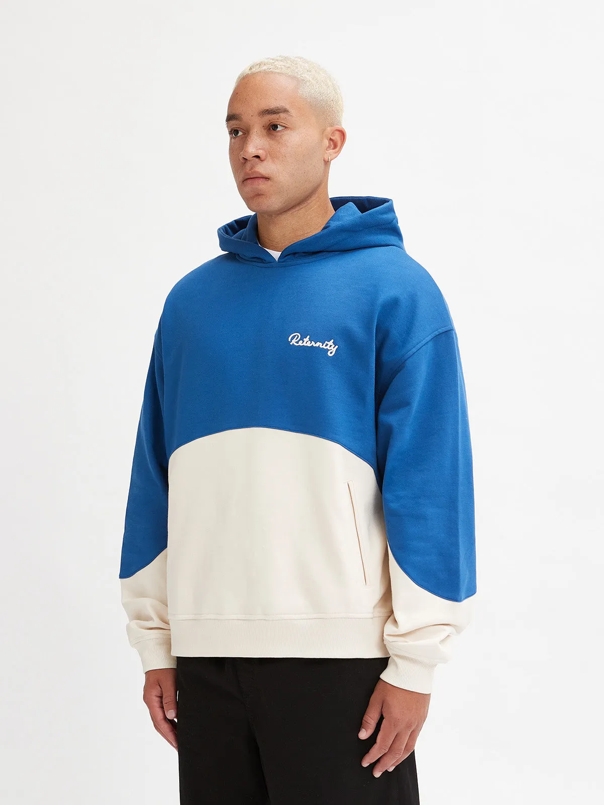 HOODIE BICOLOR SPLIT - DARKBLUE/CREAM