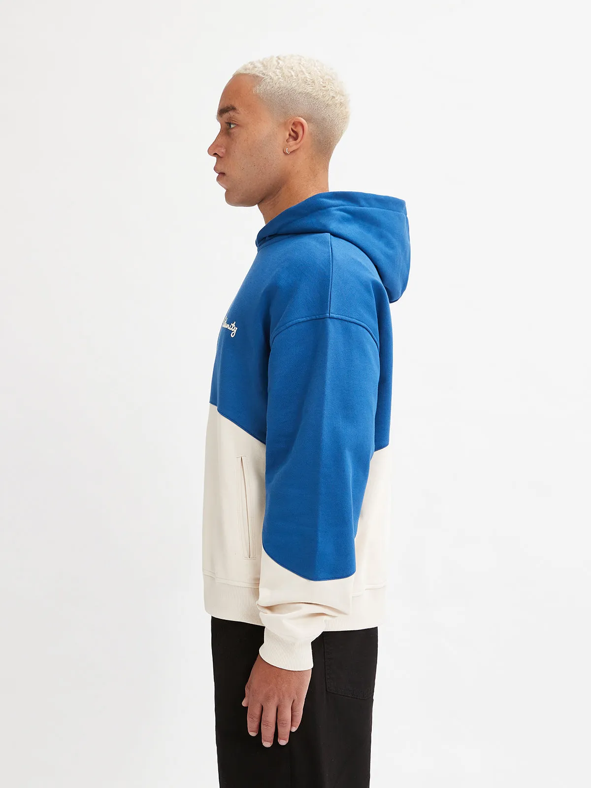 HOODIE BICOLOR SPLIT - DARKBLUE/CREAM