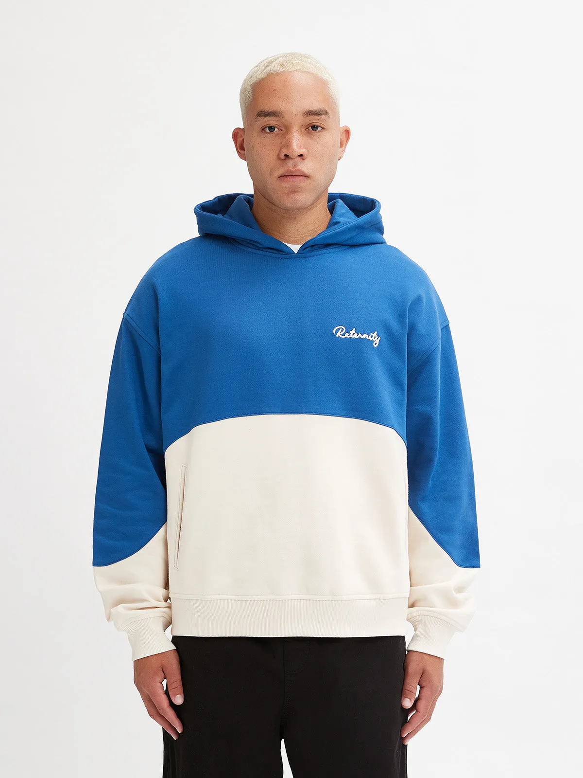 HOODIE BICOLOR SPLIT - DARKBLUE/CREAM