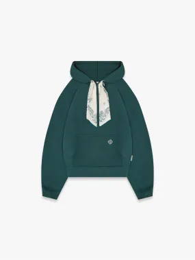 HOODIE WITH CLOTH - SMARAGD GREEN