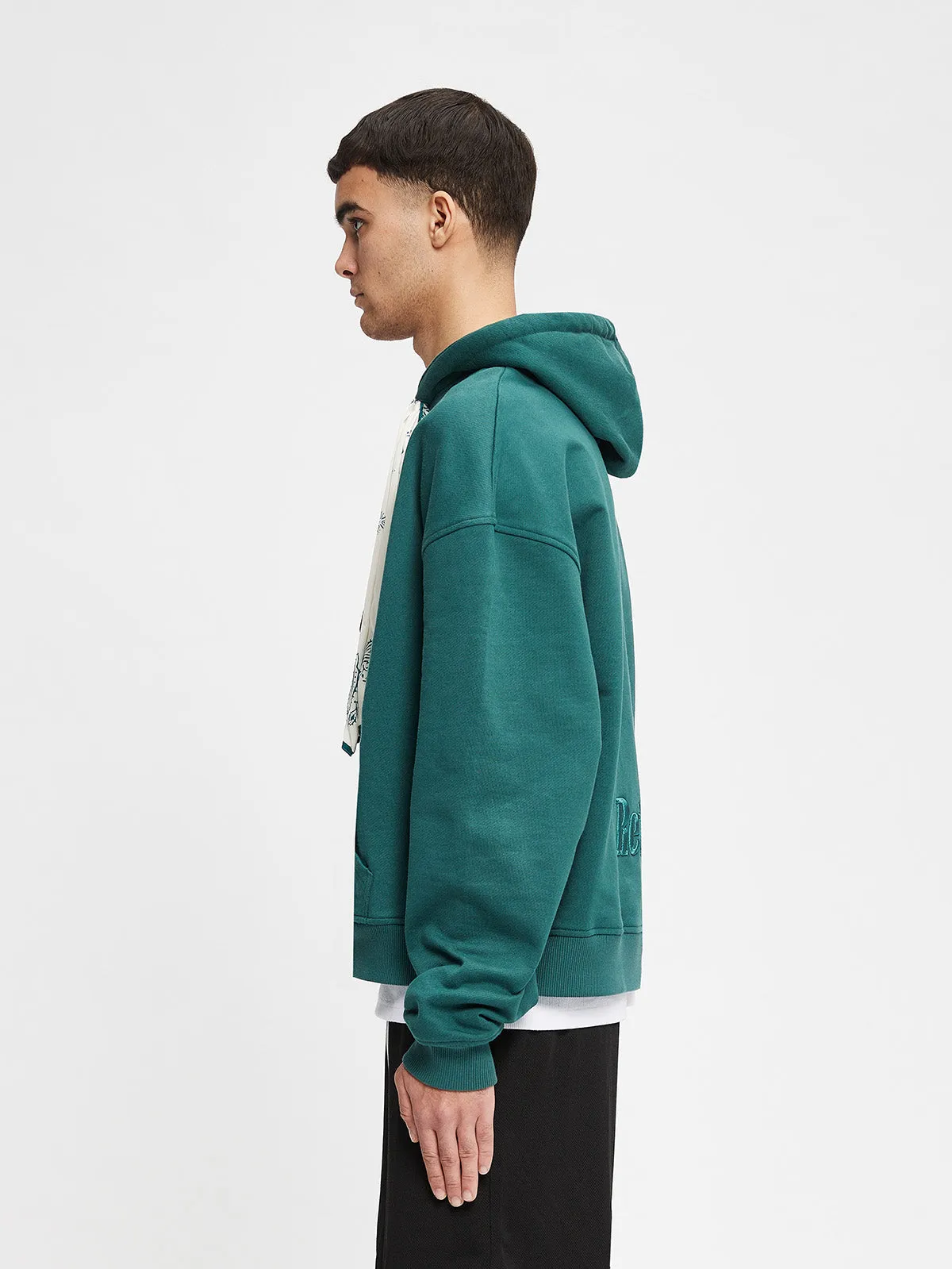 HOODIE WITH CLOTH - SMARAGD GREEN