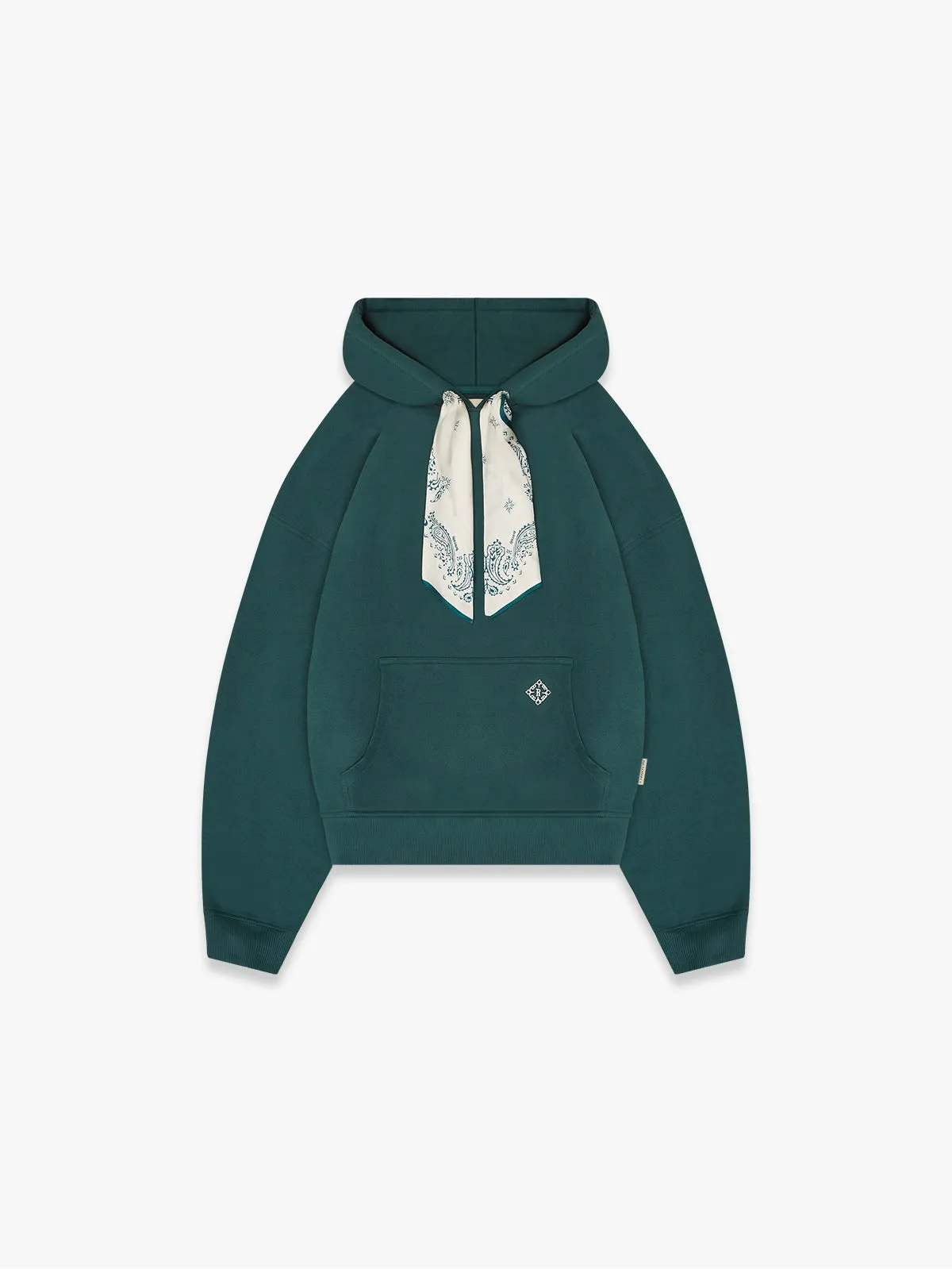 HOODIE WITH CLOTH - SMARAGD GREEN