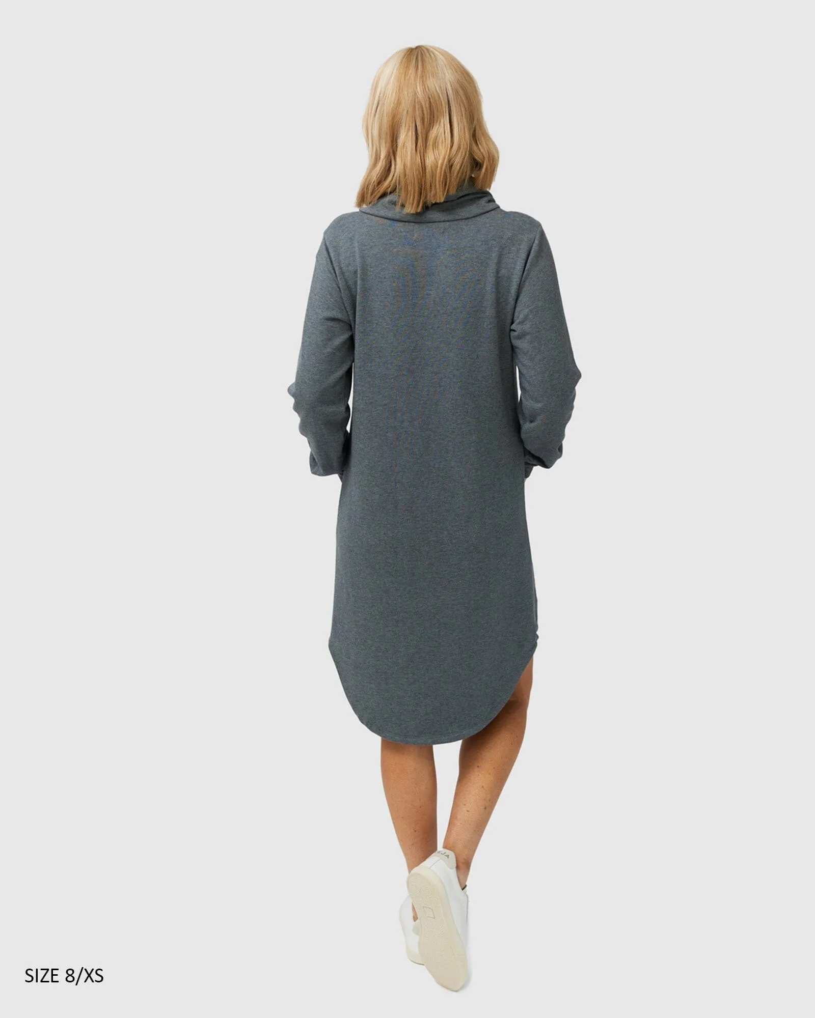 Isla cowl neck dress - charcoal grey