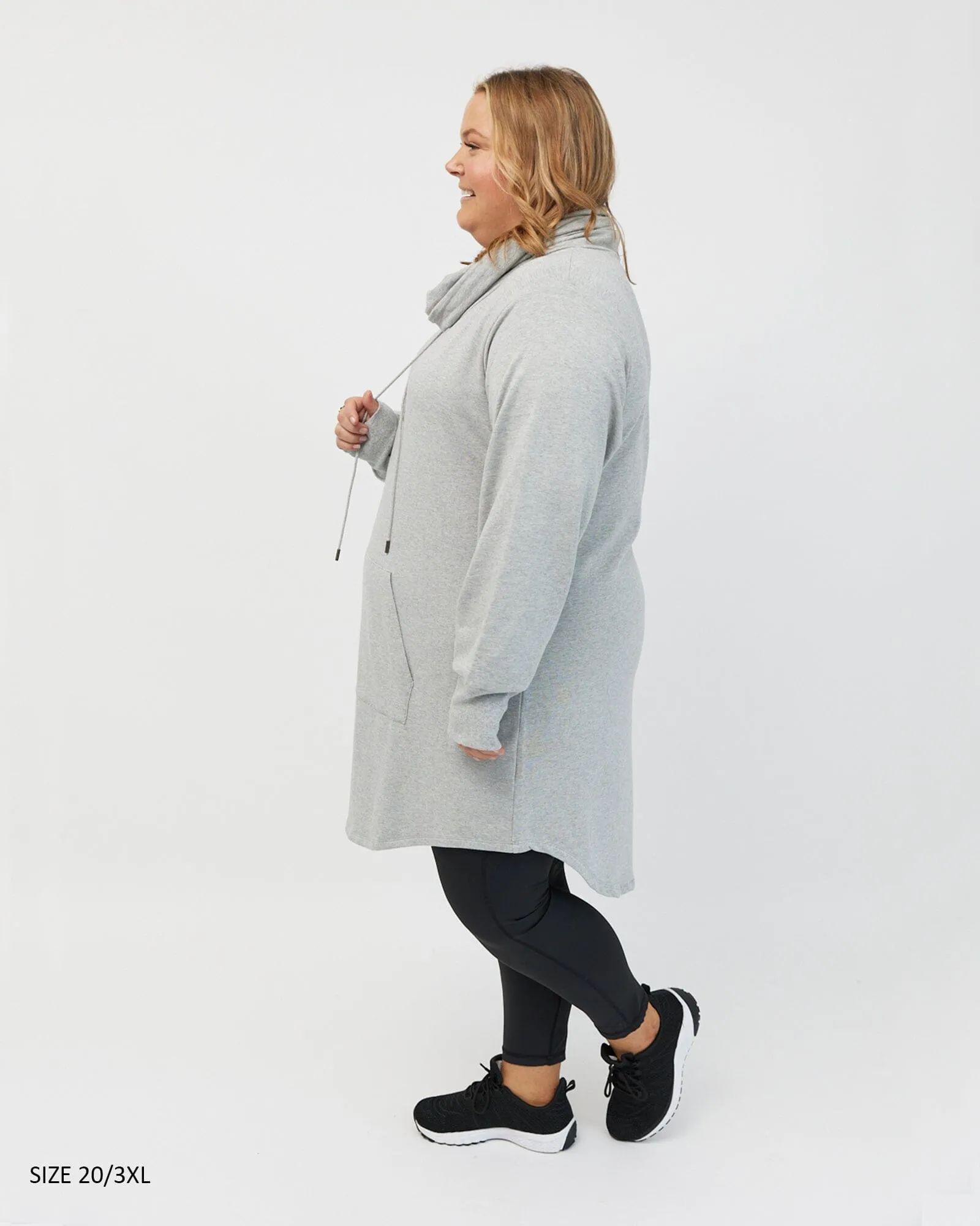 Isla cowl neck dress - light grey