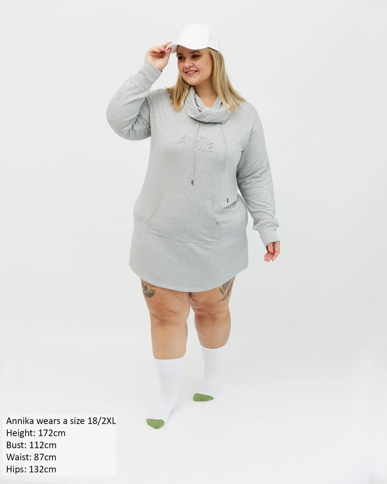 Isla cowl neck dress - light grey