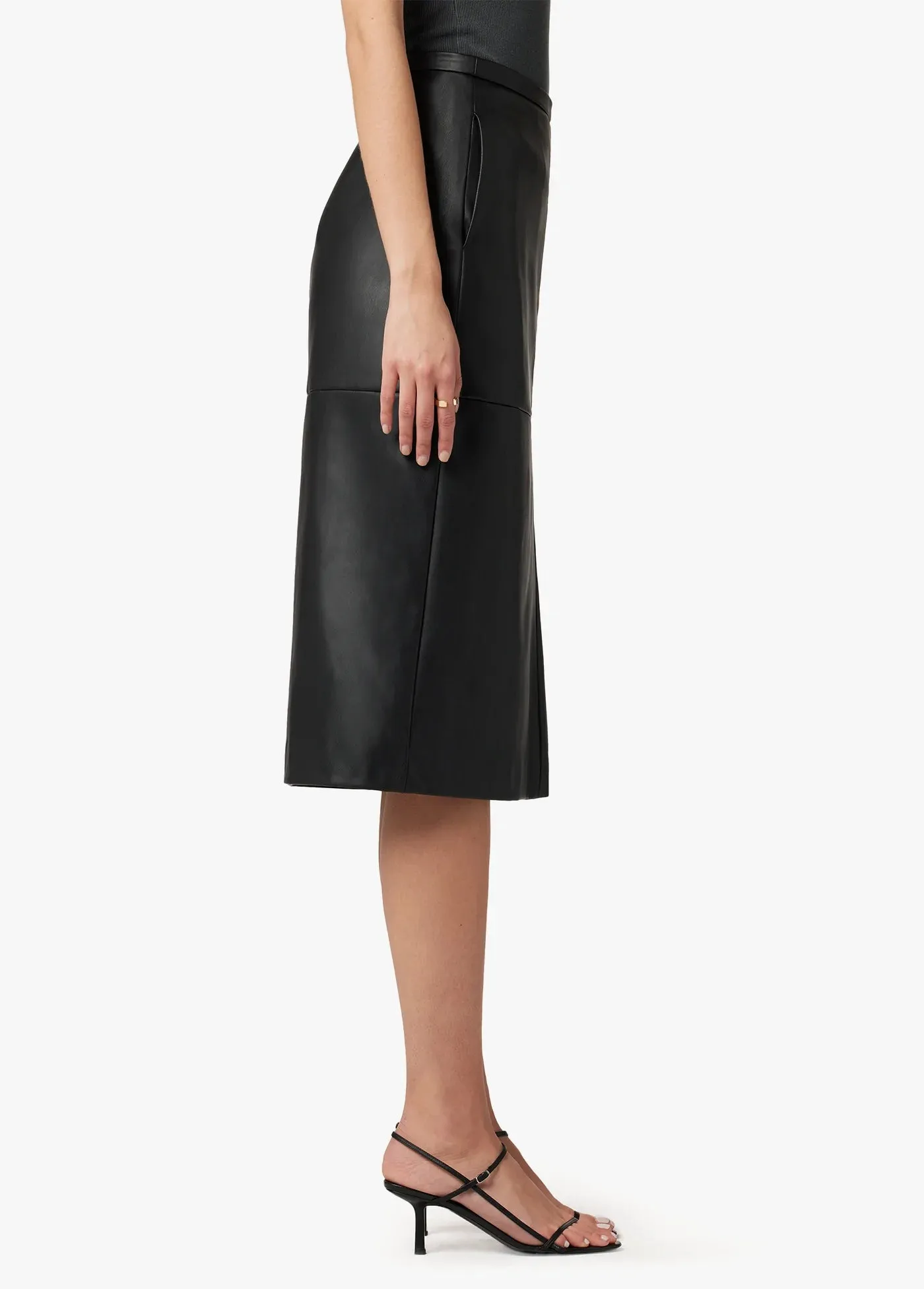 Joe's Jeans Doreen Cross Seamed Vegan Leather Skirt