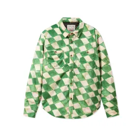 Kidsuper Checkered Moleskin Overshirt 'Green'