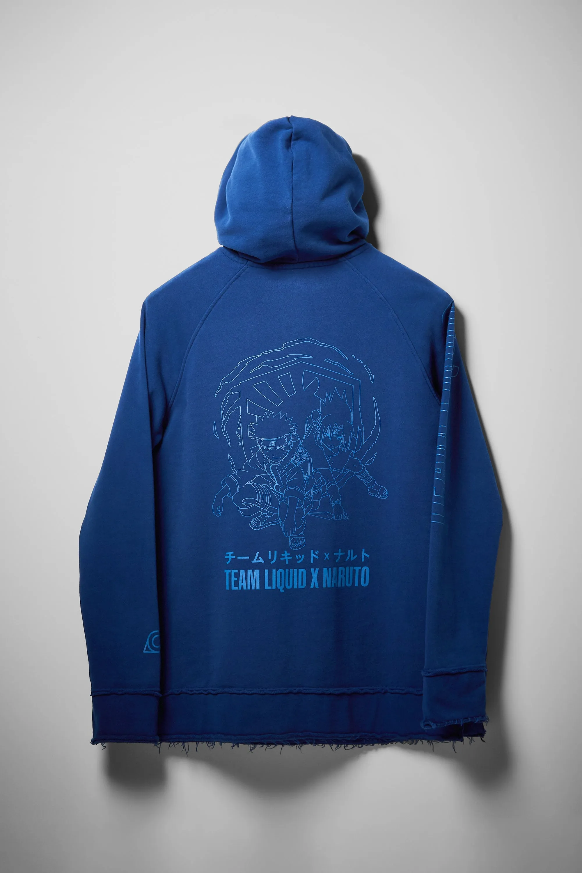 LIQUID X NARUTO 20Y FRAYED PULLOVER FRIENDSHIP HOODIE