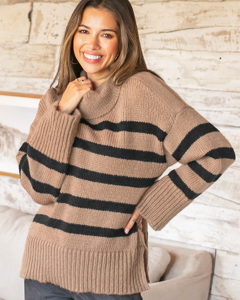 MALLORY STRIPED T NECK CHUNKY