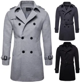 Men's Formal Business Fall Winter Casual Lapel Double Breasted Coat Short Jacket | 9280