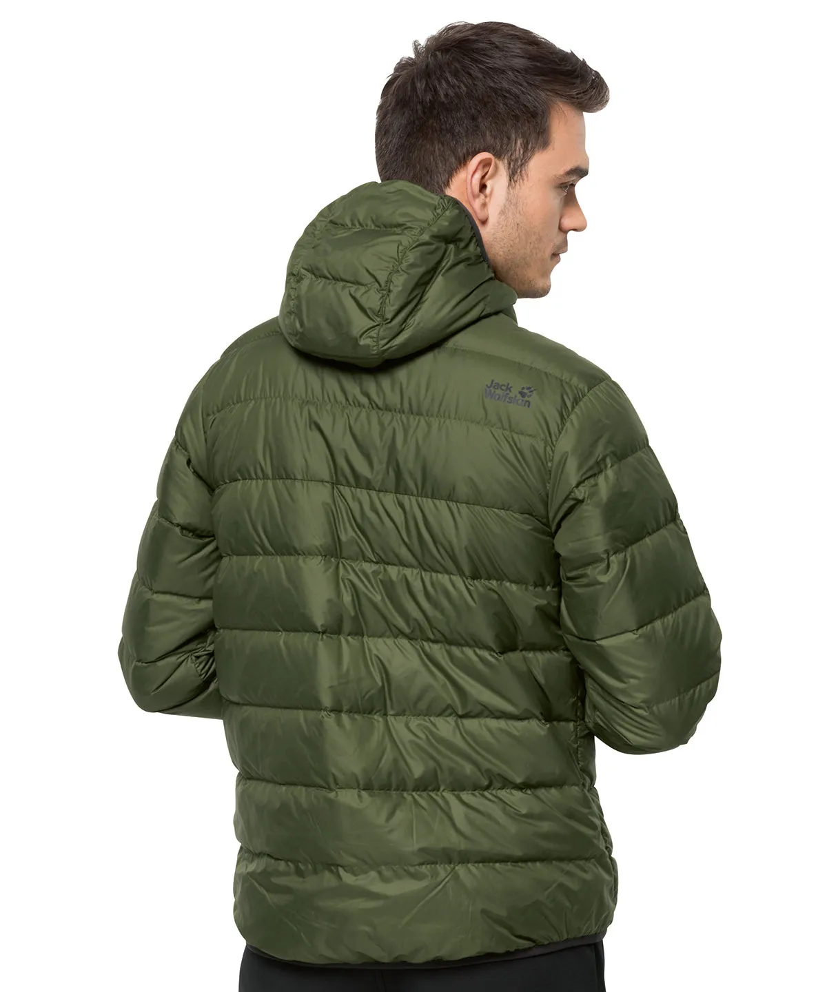 Men's Jack Wolfskin Feather Down Hooded Jacket {JW018}