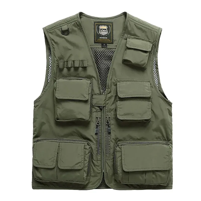 Men's Multi Pockets Cargo Waistcoat Fishing Jumper For Climbing Camping Hiking Summer Vest Top