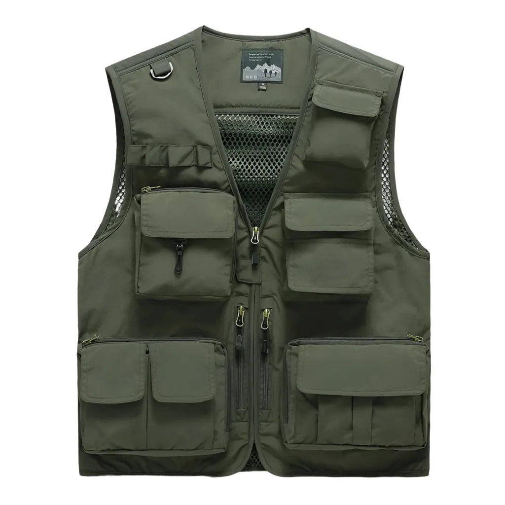 Men's Multi Pockets Cargo Waistcoat Fishing Jumper For Climbing Camping Hiking Summer Vest Top