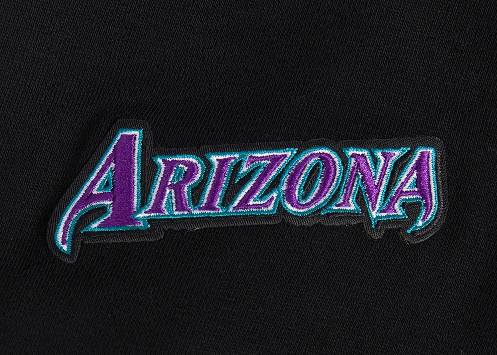 MLB ARIZONA DIAMONDBACKS RETRO CLASSIC WOMEN'S RIB CROPPED PO HOODIE (BLACK)