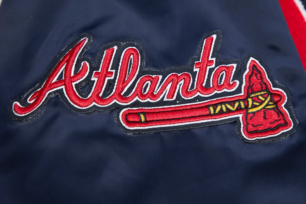 MLB ATLANTA BRAVES MASHUP MEN'S RIB SATIN JACKET (MIDNIGHT NAVY/RED/MIDNIGHT NAVY)