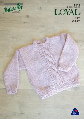 Naturally Loyal 4ply & 8ply Knitting Pattern 2-8 years #K443