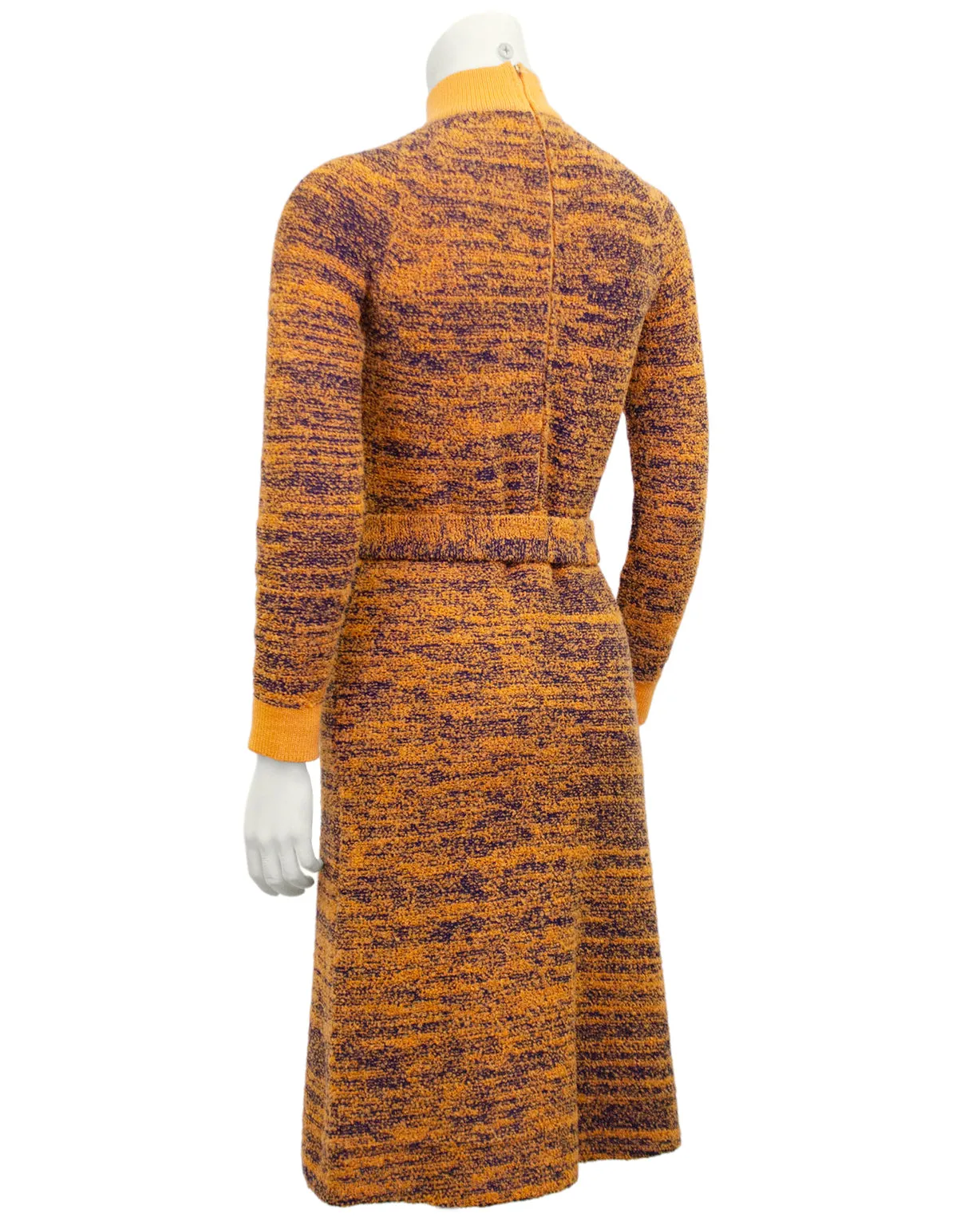 Orange and Navy Marled Knit Dress