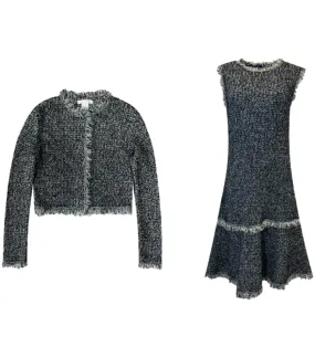 Oscar De La Renta Wool Dress & Jacket Two-Piece Set. Size S/M