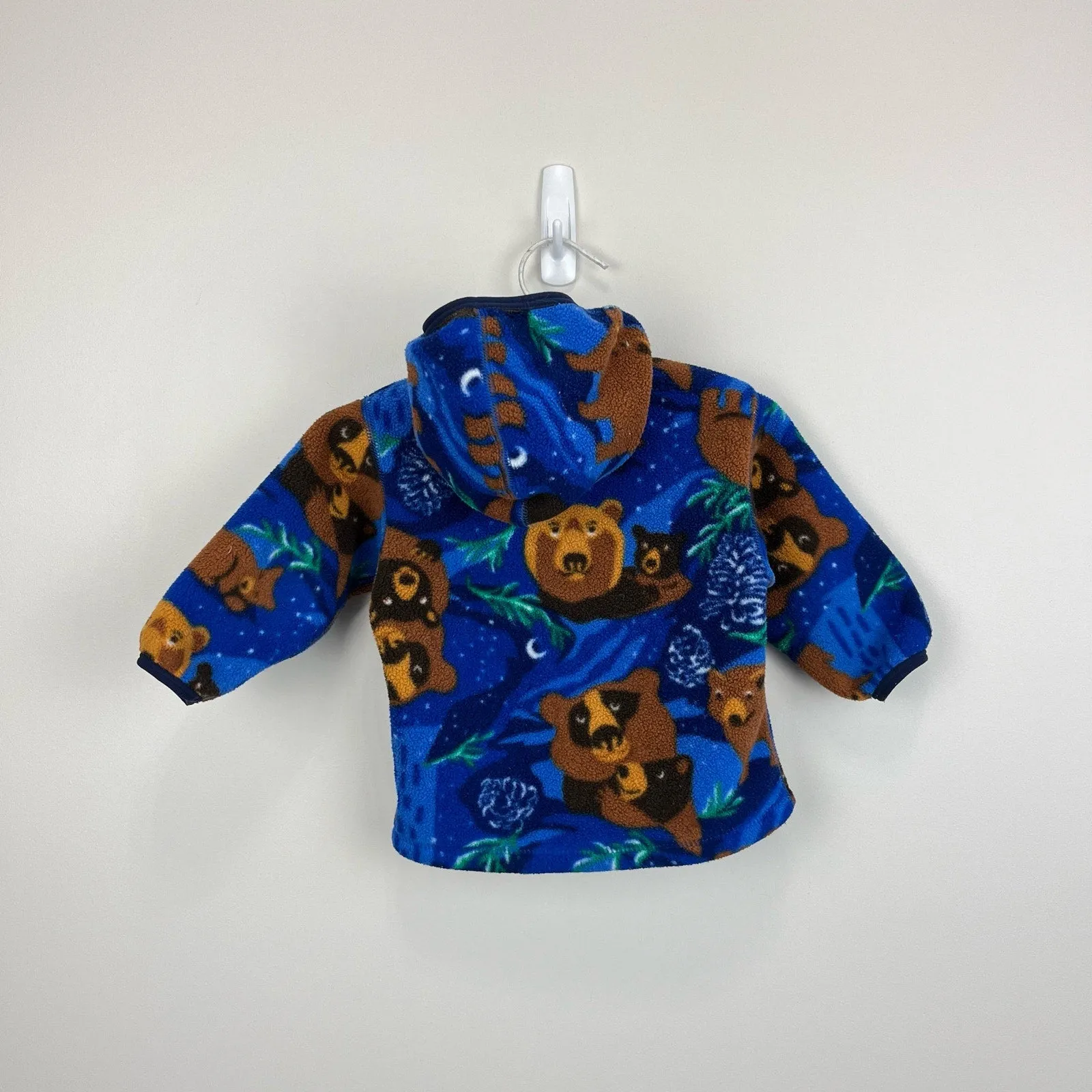 Patagonia Synchilla Fleece Cardigan Jacket Nighttime Bears Viking Blue 6 Months