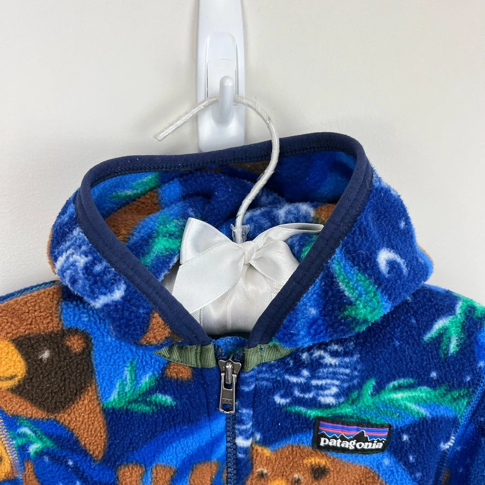 Patagonia Synchilla Fleece Cardigan Jacket Nighttime Bears Viking Blue 6 Months