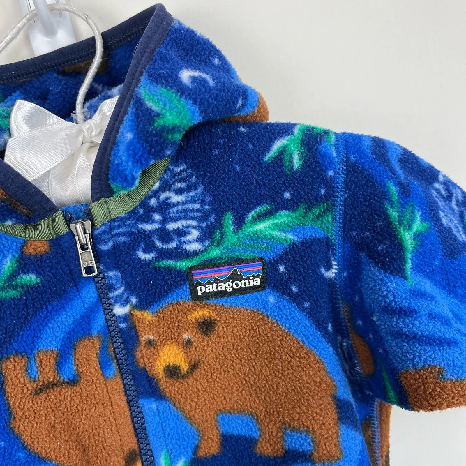 Patagonia Synchilla Fleece Cardigan Jacket Nighttime Bears Viking Blue 6 Months