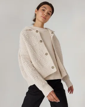 Prietema: Oat Milk Crochet Cotton Jacket