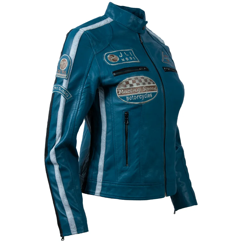 QOOC Women's Racing Biker - Denim Blue