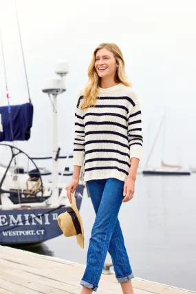 Relaxed Crew Sweater - Night Sky Stripe