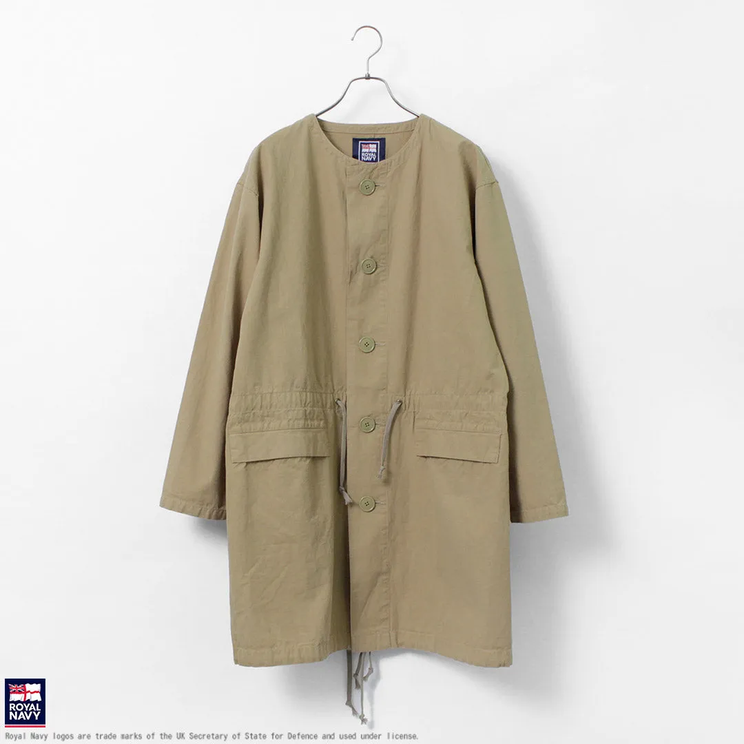 ROYAL NAVY / Snow camo collarless overcoat