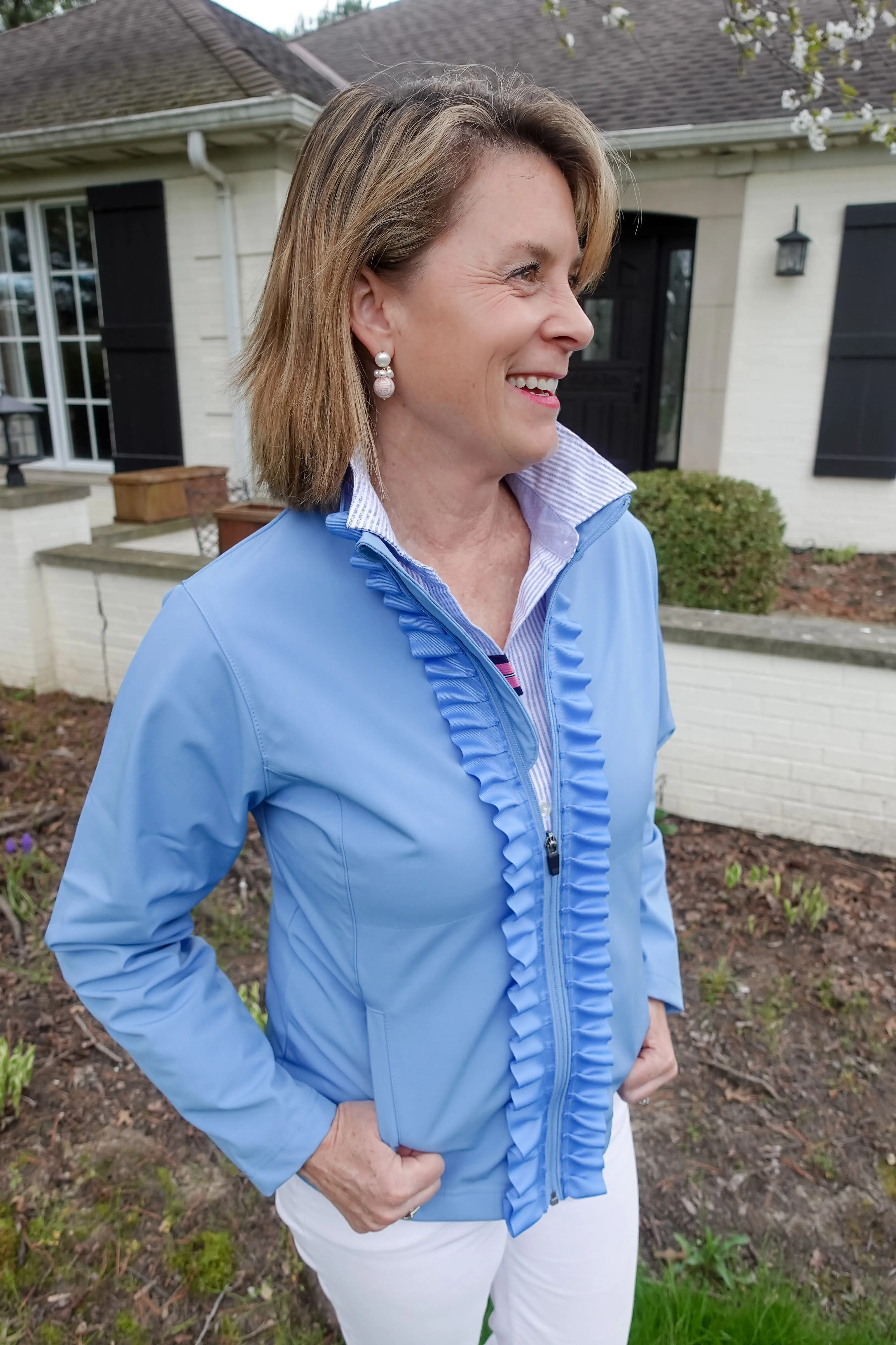 Sailor Soft Shell Jacket - Lt. Blue w Lt. Blue Ruffle Ribbon (SLR05)