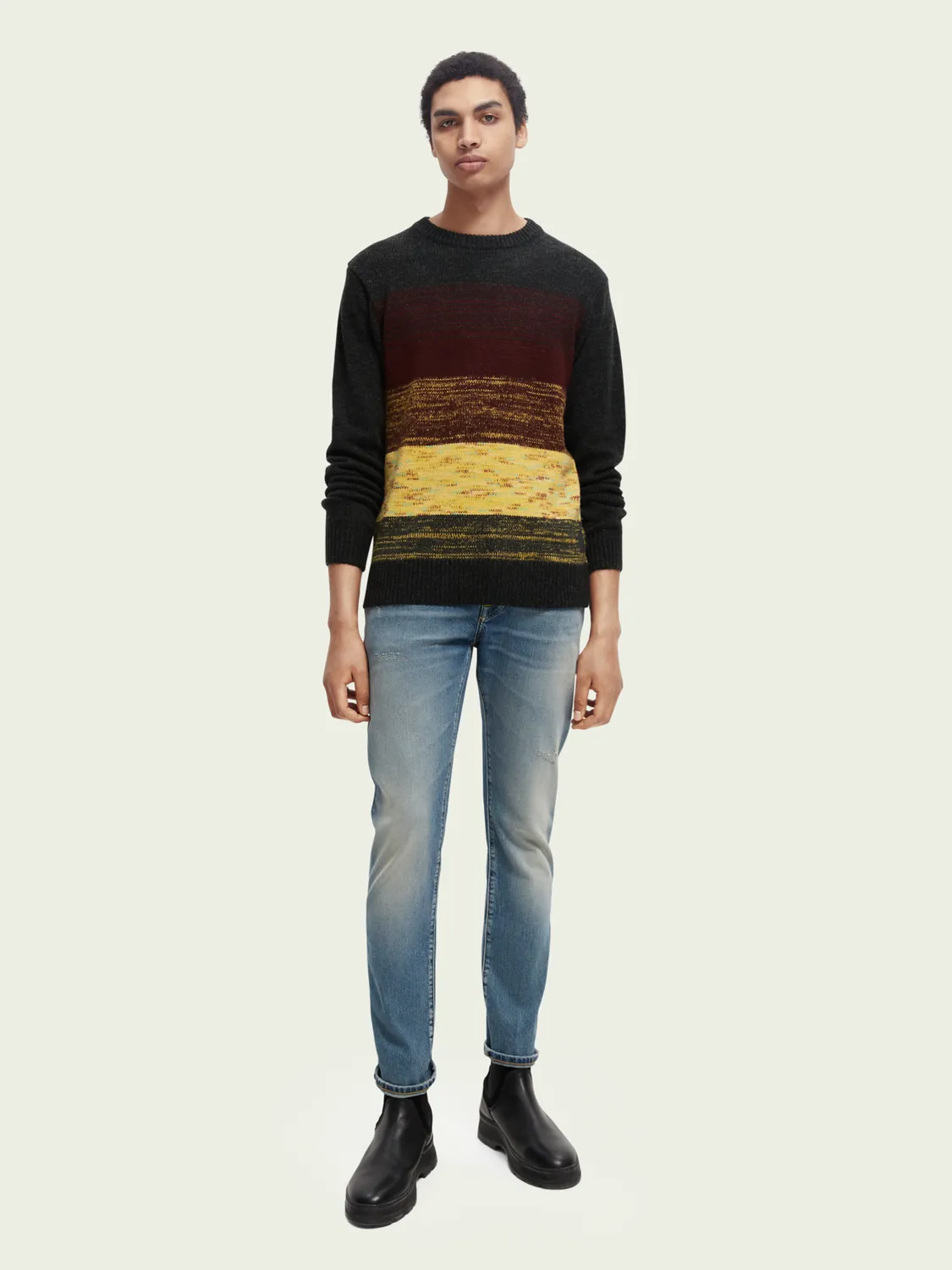 Scotch & Soda - Contrast gradient crewneck sweater