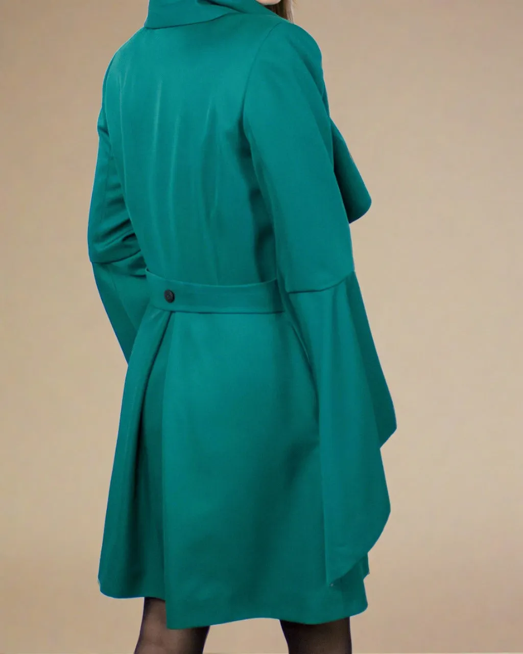 Seti Emerald Coat - Green Short Trench