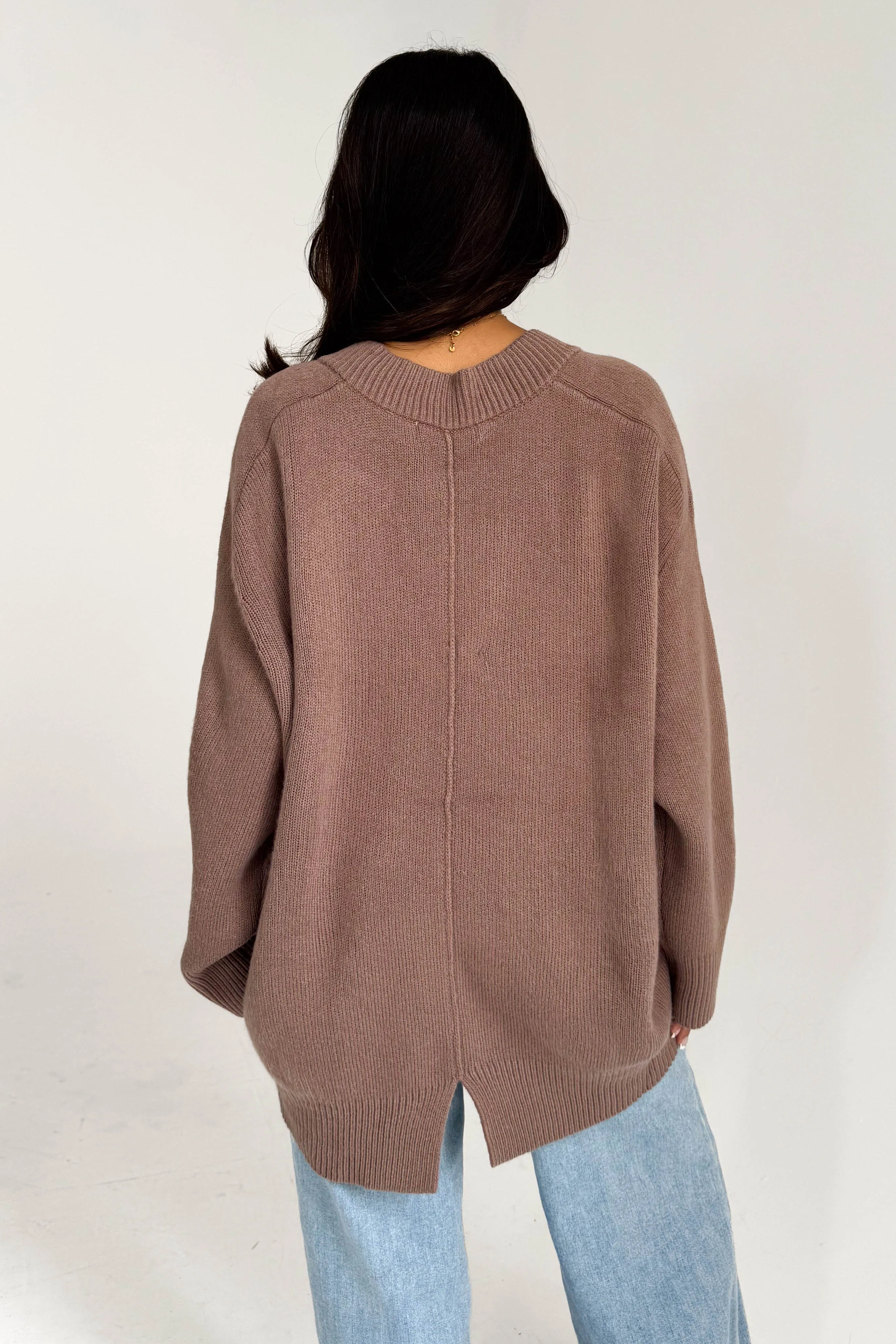 Thoughts Of You Sweater in Dark Taupe