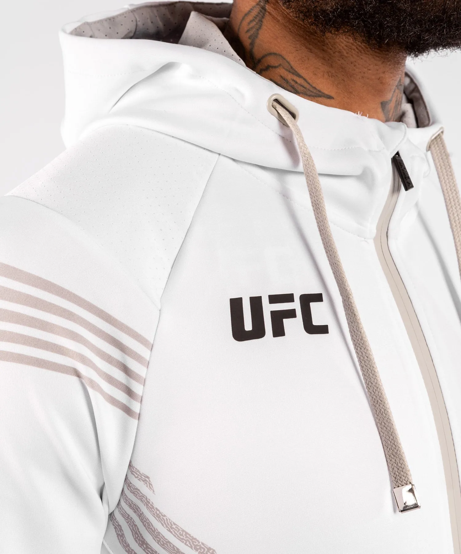 UFC Venum Personalized Authentic Fight Night Men's Walkout Hoodie - White